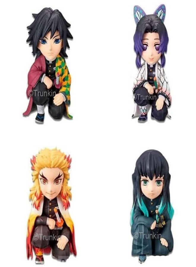 Trunkin Demon Slayer Giyu Tomioka Shinobu Kocho Rengoku Kyoujurou Tokito Muchiro Mini Sitting Figurines Set of 4 - Image 3